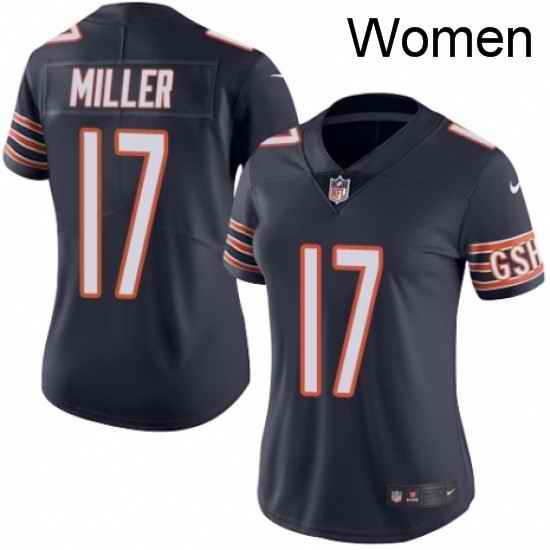 Womens Nike Chicago Bears 17 Anthony Miller Navy Blue Team Color Vapor Untouchable Limited Player NFL Jersey